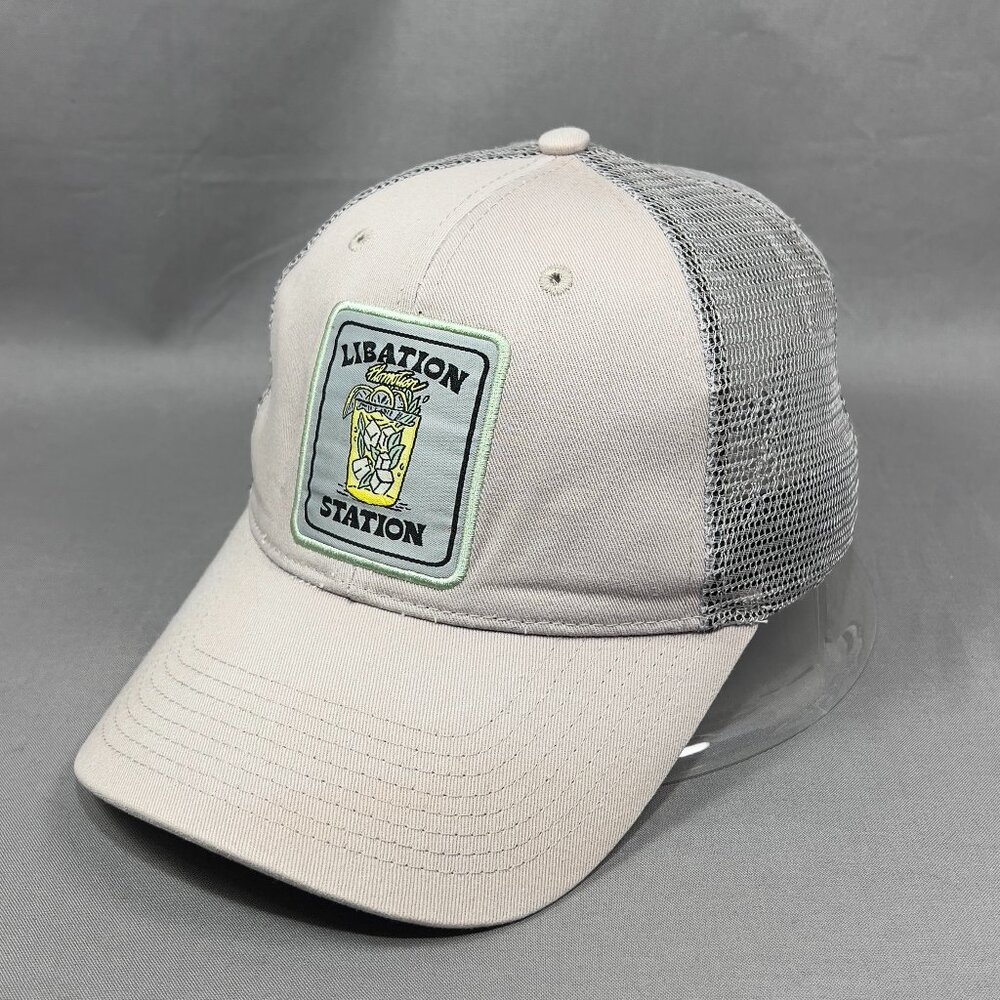 Libation Station Snapback Hat Cap Flomotion Gray Trucker Mesh Florida USA Mens